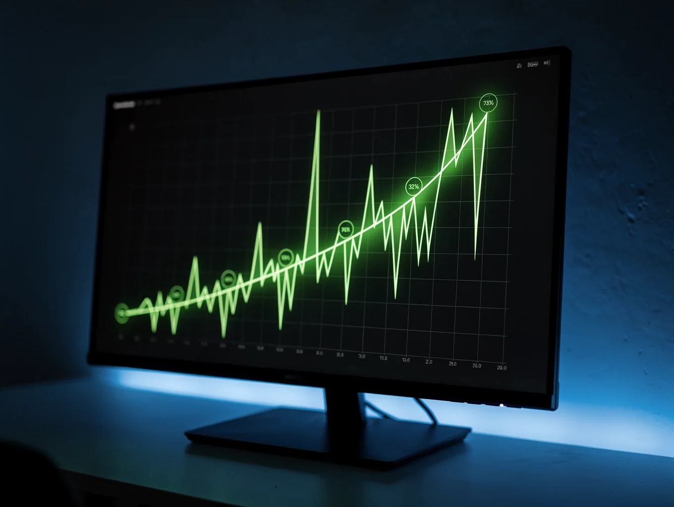 Visual representation of network latency spikes